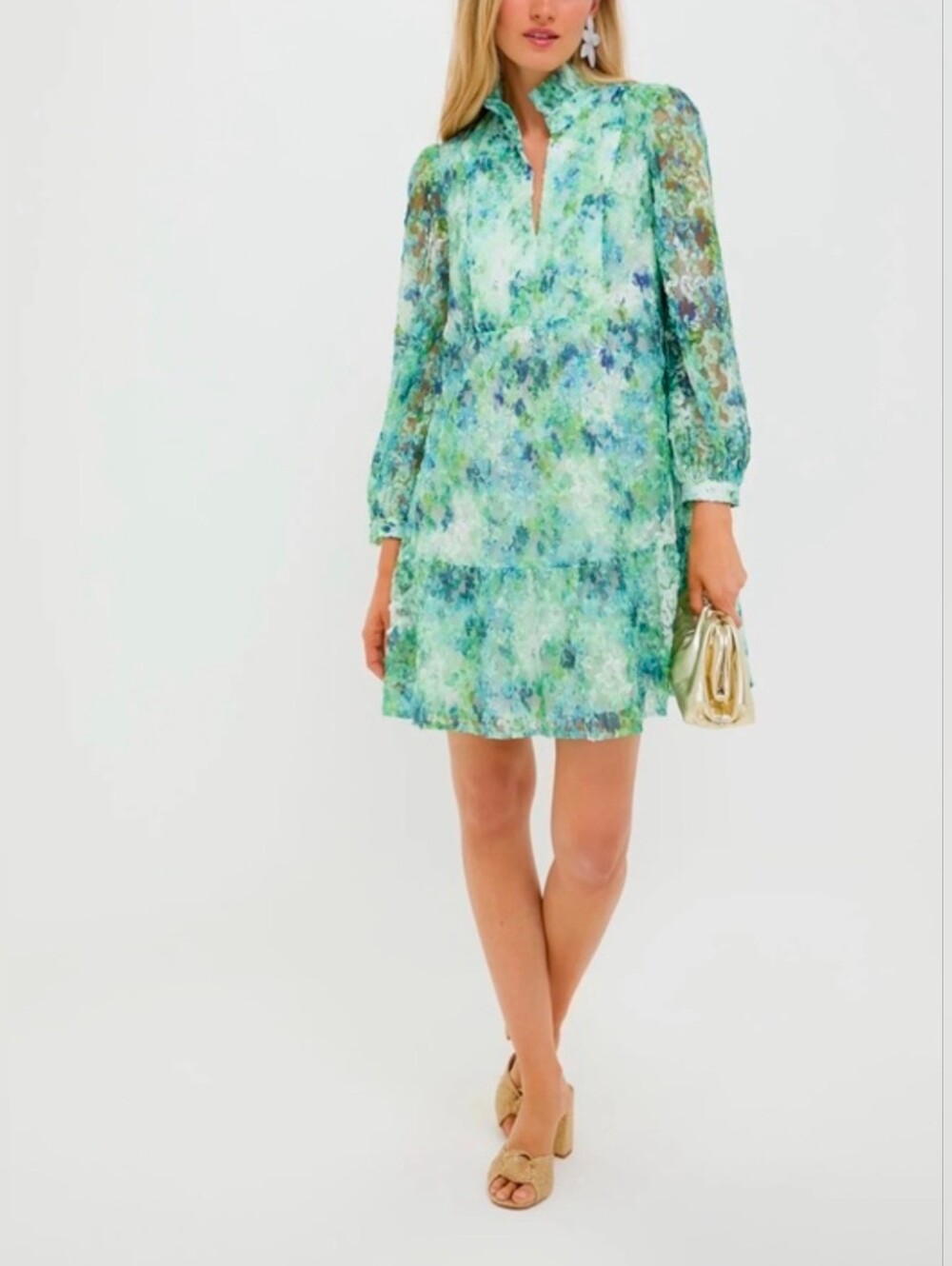 NWT Tuckernuck Blue And Green Floral Mini Dress Size Small